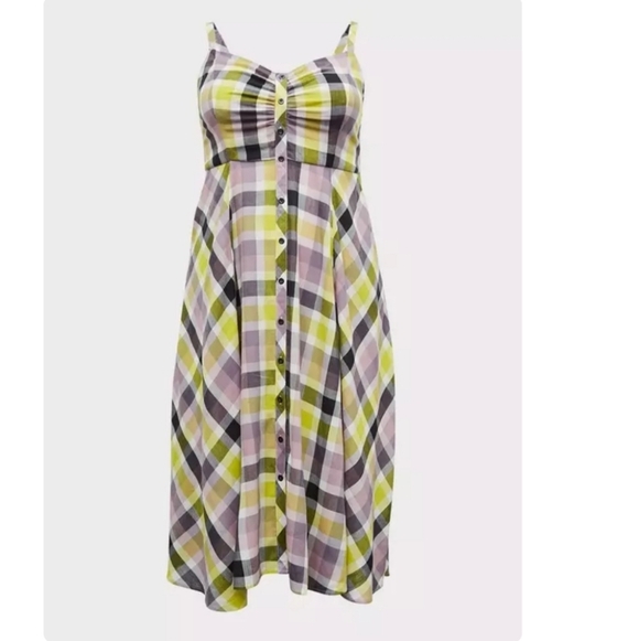 Torrid Yellow and Purple Plaid Dress - Picture 7 of 7